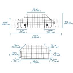 Portão grande ajustável do cão, Pet Animal Safety Fence, Iron Mesh Guard Barrier para o tronco do carro, Partition Grid, 90.5-113cm de largura - Image 3