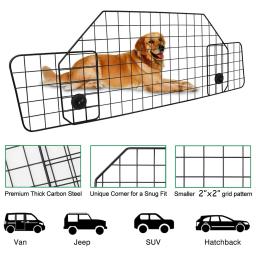 Portão grande ajustável do cão, Pet Animal Safety Fence, Iron Mesh Guard Barrier para o tronco do carro, Partition Grid, 90.5-113cm de largura - Image 2