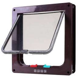 Porta Flap com 4 vias de trava de segurança para cães e gatos, plástico ABS, pequeno pet gate kit porta gatinho - Image 3