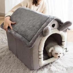 Soft Enclosed Pet Bed, Deep Sleep House, almofada removível, barraca para gatinhos, cachorro, cama, cachorro, gato, inverno, suprimentos - Image 4