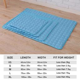 Esteira de resfriamento para animais de estimação, almofada para cães e gatos, seda fria, colchão à prova de umidade, cama para animais pequenos, almofada de verão, 5 tamanhos - Image 4