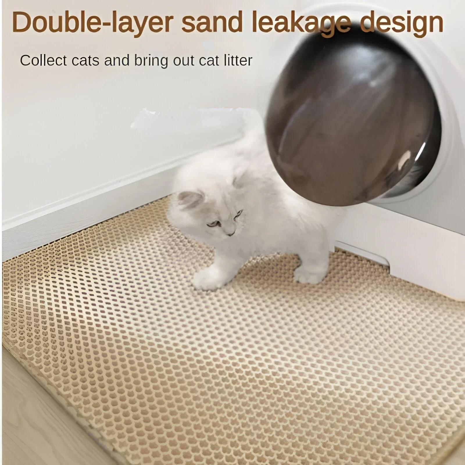 Dupla Camada EVA Cat Litter Mat, Grande Buraco, Anti-Slip, Filtro De Tigela De Areia, Gatinho, Cão, WC, Pet Acessórios - Image 1