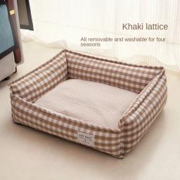 Almofada impermeável quadrada para animais de estimação, cama destacável para cães e gatos, ninho para cães pequenos e médios, sofá, acessórios da casa - Image 6