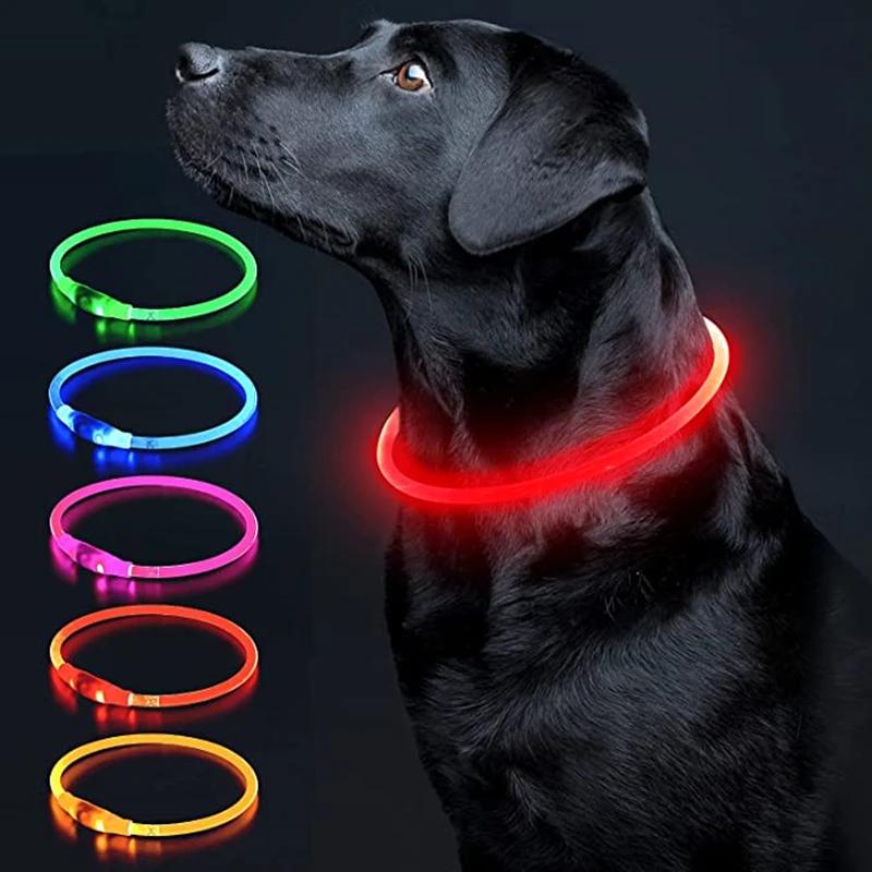 Coleira luminosa com carga leve LED, colar de gato, coleira de segurança piscando DIY brilhante, acessórios para animais noturnos, moda - Image 1