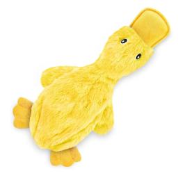 Brinquedo de pelúcia pato amarelo para cão e gato, treinamento interativo, brinquedos de pelúcia, bonito, sem preenchimento, mastigação, Pet Shop - Image 1