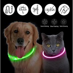 Coleira luminosa com carga leve LED, colar de gato, coleira de segurança piscando DIY brilhante, acessórios para animais noturnos, moda - Image 5