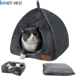 Confortável cama dobrável de pelúcia, sofá macio para cães pequenos e médios, casa de gatos, almofada para dormir para cachorros, ninho quente para inverno - Image 1