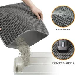 Impermeável Cat Litter Mat, dupla camada de EVA Pet WC, anti-derrapante areia tigela filtro, Sandbox Pad, lavável cama, produtos de almofada limpa - Image 3