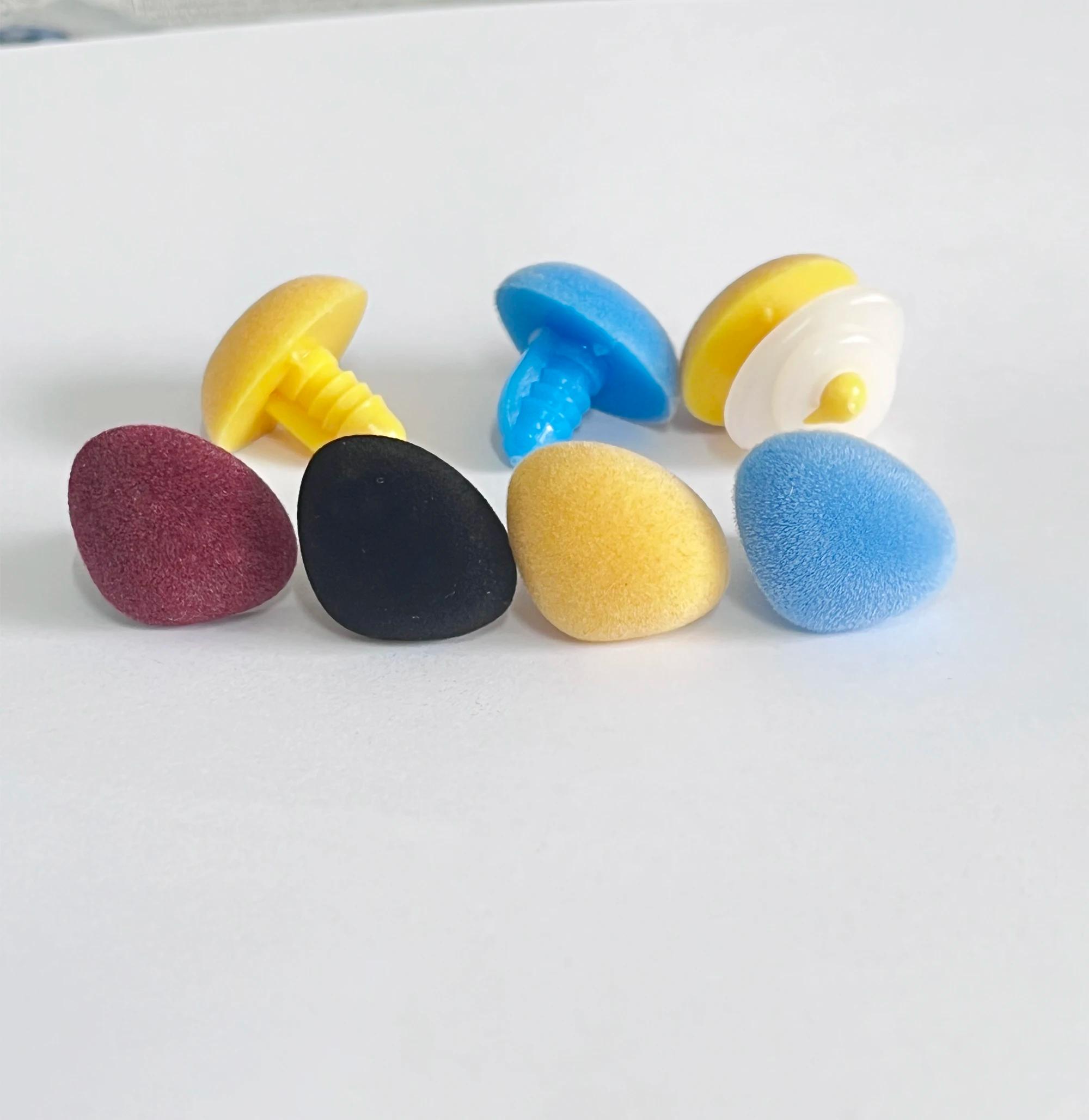 Safety Toy Nose with Hard Washer, Flocking, Uva, Vermelho, Preto, Azul, Amarelo, Triângulo, Descobertas de DIY, Nova Cor, 22mm, 20Pcs - Image 1