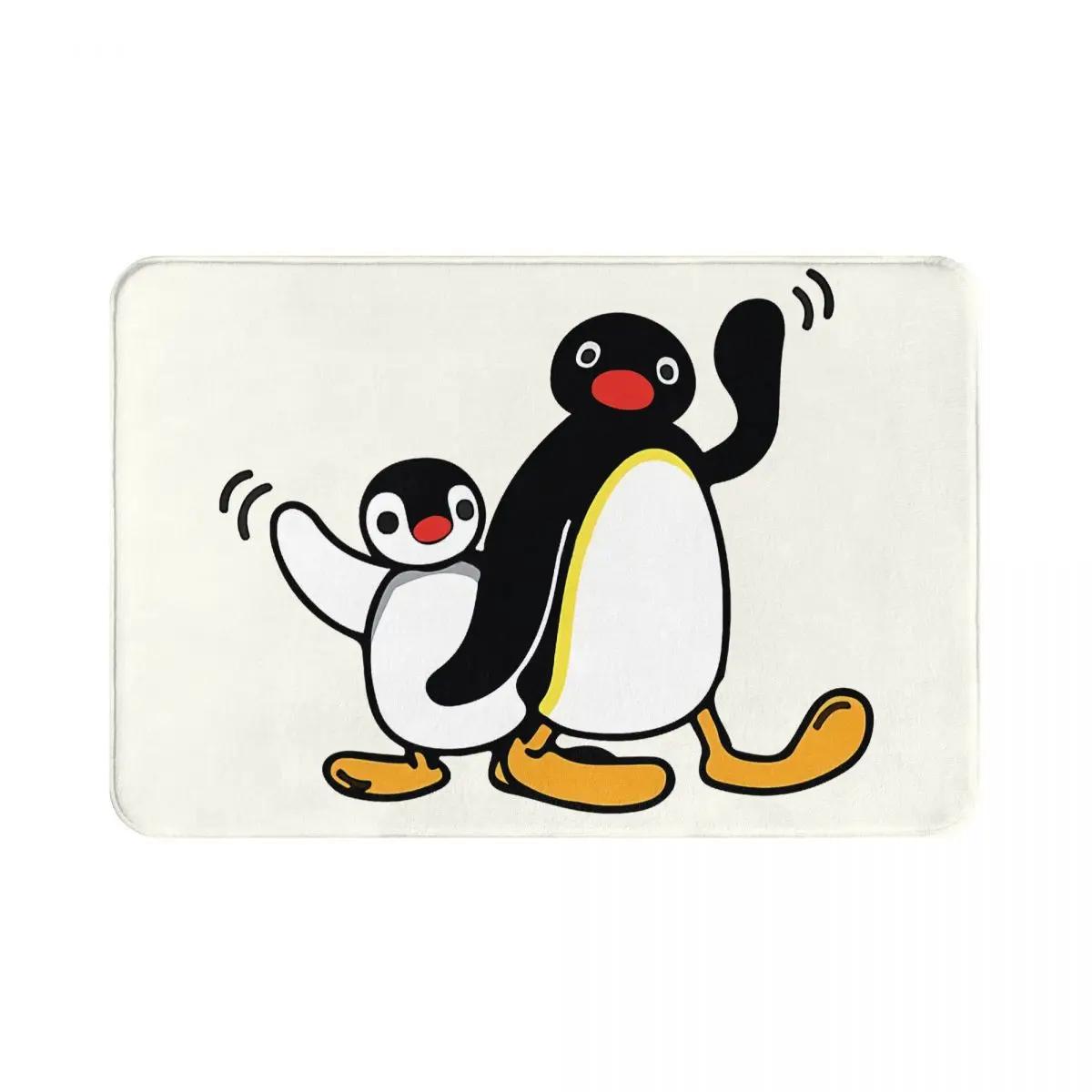 Capacho Antiderrapante Com Padrão De Arte De Animais, Pingu Kawaii, Sala De Estar, Tapete De Quarto, Tapete De Boas Vindas, Decoração De Flanela - Image 1