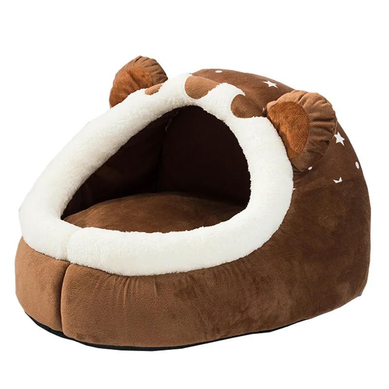 Cama de cachorro de inverno auto-aquecimento casa de cachorro aconchegante gato dormir tenda camas de caverna indoor gatinho ninho canil cabana para pequenos gatos médios do cão - Image 1