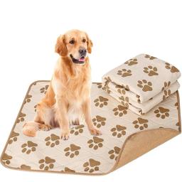 Pet cão 4 camadas tapete de fraldas tapete de urina lavável reutilizável anti-deslizamento absorvem rapidamente treinamento almofada de xixi acessórios para animais de estimação - Image 1