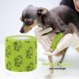 Atadura elástica autoadesiva médica 5cm x 4.8m para cães gatos pet esportes envoltório fita dedo joint joelho kit de primeiros socorros pet fita - Image 3